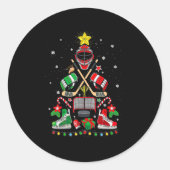 アイスホッケークリスマスツリーオーナメントおもしろいクリスマスプレゼント ラウンドシール (正面)