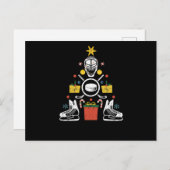 アイスホッケークリスマスデコレーションツリーおもしろいクリスマスga ポストカード (正面/裏面)