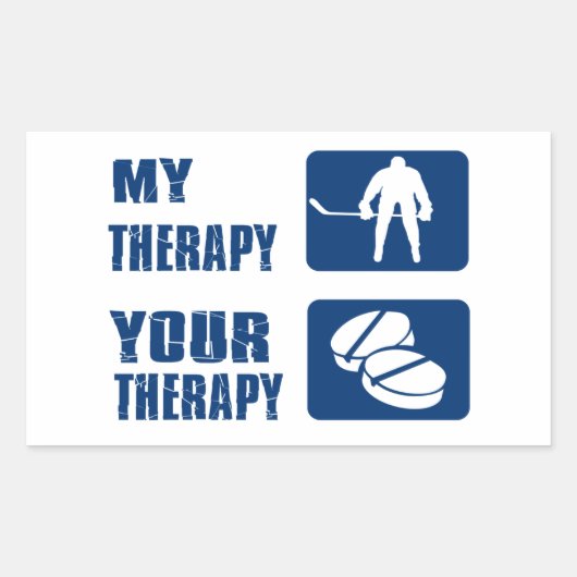 アイスホッケークールデザイン 長方形シール (正面)