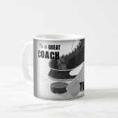 アイスホッケーコーチありがとうギフトマグ コーヒーマグカップ (正面左)