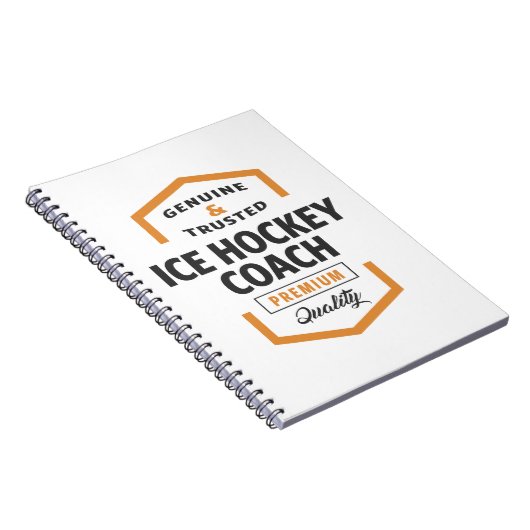 アイスホッケーコーチのロゴギフトアイディア。 ノートブック (右側)