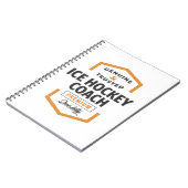 アイスホッケーコーチのロゴギフトアイディア。 ノートブック (左側)