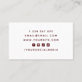 アイスホッケーコーチインストラクターレッドソーシャルメディアクール 名刺 (裏面)