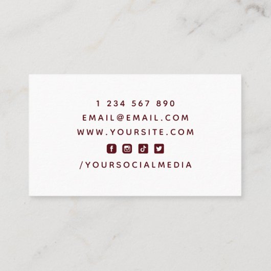 アイスホッケーコーチインストラクターレッドソーシャルメディアクール 名刺 (裏面)