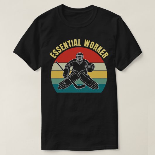 アイスホッケーゴアリーゴールキーパーおもしろい Tシャツ (デザイン正面)