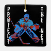 アイスホッケーゴアリースポーツクリスマスツリーオーナメント セラミックオーナメント (裏面)