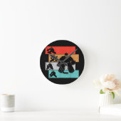 アイスホッケーゴアリーホッケープレーヤー ラウンド壁時計 (ホーム)