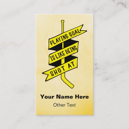 アイスホッケーゴアリー引用文名刺テンプレート 名刺 (正面)