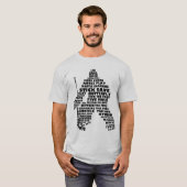 アイスホッケーゴアリー文字アートTシャツ Tシャツ (正面フル)