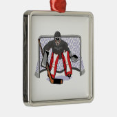 アイスホッケーゴアリー現実的ベクトルイラストレーション メタルオーナメント (右)