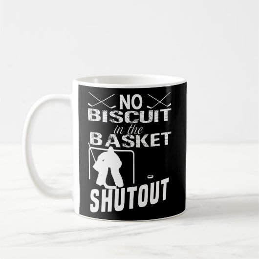 アイスホッケーゴアリーNo Biscuit In The Basket Shutout コーヒーマグカップ (左)