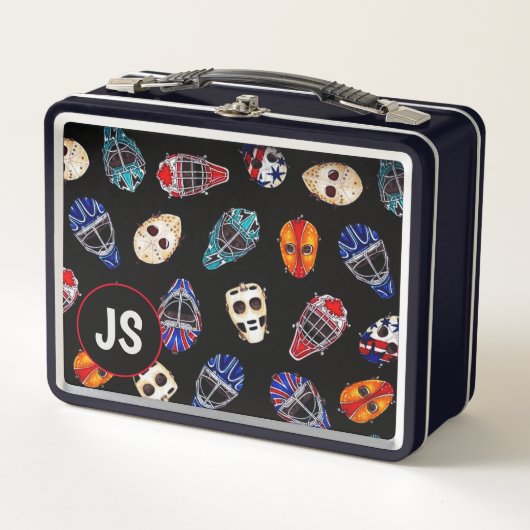 アイスホッケーゴーアマスク メタルランチボックス (正面)