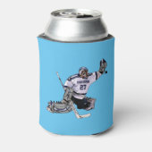 アイスホッケーゴールキーパーあなたの名前のスケッチ 缶クーラー (缶裏面)