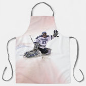 アイスホッケーゴールキーパーウィズユアネームスケッチ エプロン (正面)