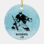 アイスホッケーゴールキーパーモノグラム セラミックオーナメント (正面)