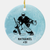 アイスホッケーゴールキーパーモノグラム セラミックオーナメント (裏面)