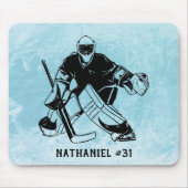 アイスホッケーゴールキーパーモノグラム マウスパッド (正面)