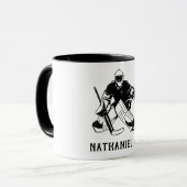 アイスホッケーゴールキーパーモノグラム マグカップ (正面左)