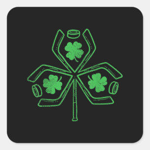 アイスホッケーシャムロッククローバーSt patricks day選手 スクエアシール