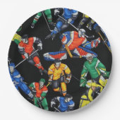 アイスホッケーシーズンのアイスホッケーの紙皿 ペーパープレート (正面)