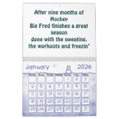 アイスホッケーシーズンの詩のカレンダー カレンダー (1月 2026)