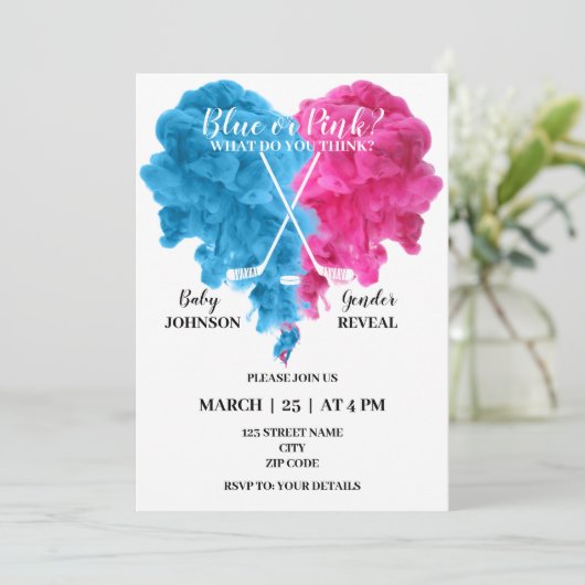 アイスホッケージェンダーがパーティー招待状 招待状 (スタンド正面)