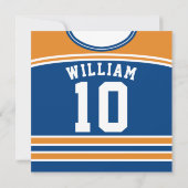 アイスホッケージャージをテーマにしたパーティーの招待状テンプレート 招待状 (裏面)