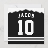アイスホッケージャージーをテーマにしたパーティー招待状テンプレート 招待状 (裏面)