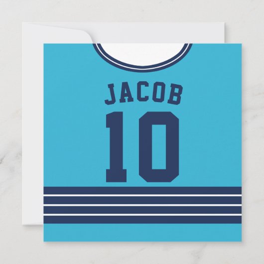 アイスホッケージャージーをテーマにしたパーティー招待状テンプレート 招待状 (裏面)