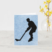 アイスホッケースケーター挨拶カード カード (黄色い花)