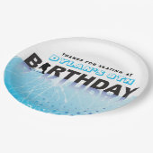 アイスホッケースケートで滑る誕生日パーティードコール ペーパープレート (アングル)