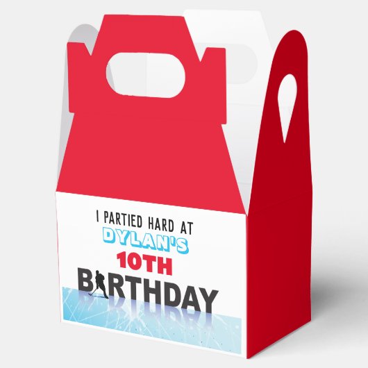 アイスホッケースケートで滑る誕生日パーティーロットキャンディーギフト フェイバーボックス (オープン)