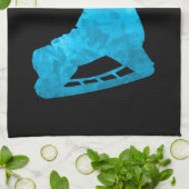 アイスホッケースケートタオルターコイズ キッチンタオル (折り畳み)