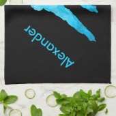 アイスホッケースケートタオルプレーヤーターコイズ キッチンタオル (折り畳み)