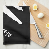 アイスホッケースケートタオルプレーヤー白黒 キッチンタオル (四つ折り)