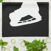 アイスホッケースケートタオル白黒 キッチンタオル (折り畳み)