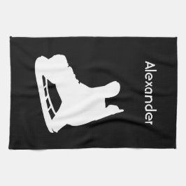 アイスホッケースケートタオル白黒 キッチンタオル