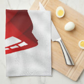 アイスホッケースケートタオル赤 キッチンタオル (四つ折り)