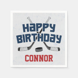 アイスホッケースケートリンクハッピーバースデー スタンダードカクテルナプキン