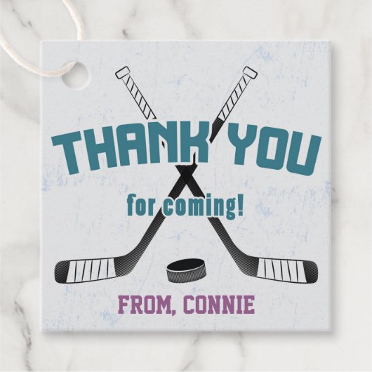 アイスホッケースケートリンク紫誕生日ありがとう フェイバータグ (正面)