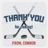 アイスホッケースケートリンク誕生日ありがとうございました スクエアシール (正面)