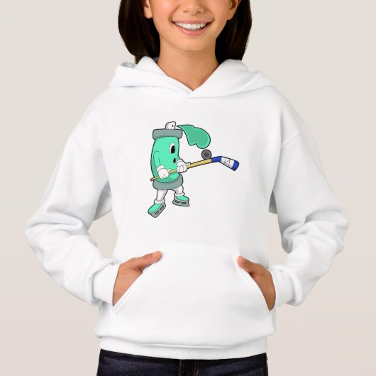 アイスホッケースティックとアイスホッケーでのアイススプレー (正面)