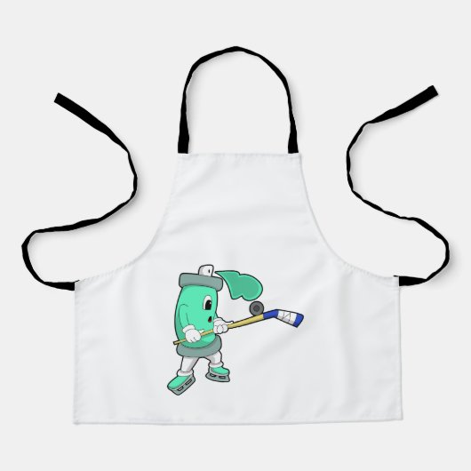 アイスホッケースティックとアイスホッケーでのアイススプレー エプロン (正面)