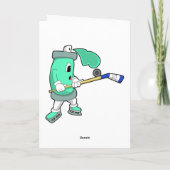 アイスホッケースティックとアイスホッケーでのアイススプレー カード (裏面)