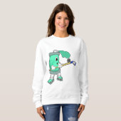 アイスホッケースティックとアイスホッケーでのアイススプレー スウェットシャツ (正面フル)