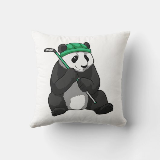 アイスホッケースティックとアイスホッケーのパンダ クッション (裏面)