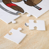 アイスホッケースティックとアイスホッケーのビーバー ジグソーパズル (側面)