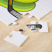 アイスホッケースティックとアイスホッケーのヘビ ジグソーパズル (側面)