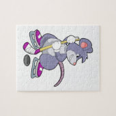 アイスホッケースティックとアイスホッケーのマウス ジグソーパズル (横)