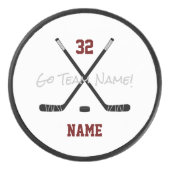 アイスホッケースティックチームカスタムのプレイヤー名番号 アイスホッケーパック (正面)